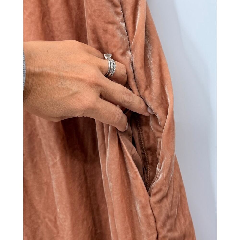 Anthropologie Velvet Empire Waist Midi Dress Blush 18W NWT - Picture 3 of 11